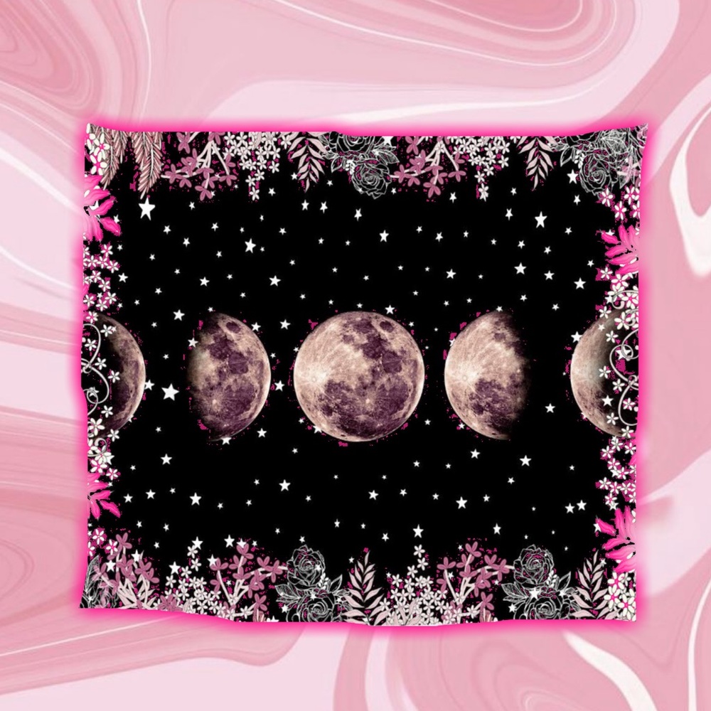 moon phases garden tapestry